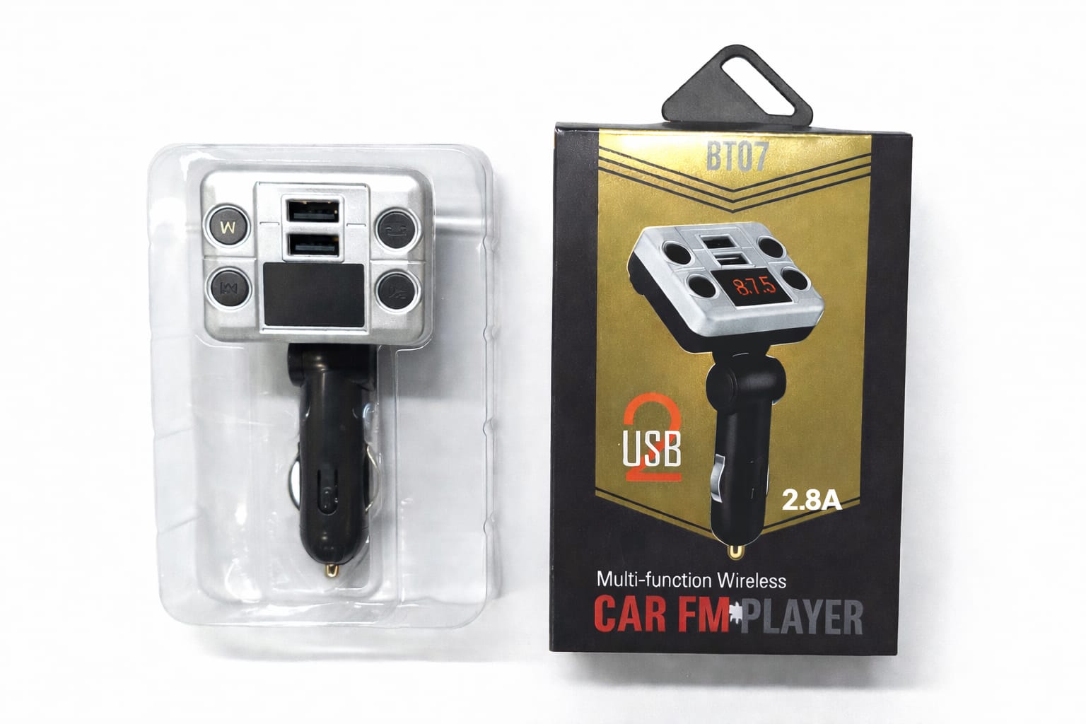 Bluetooth FM-Transmitter fürs Auto mit USB-Anschluss